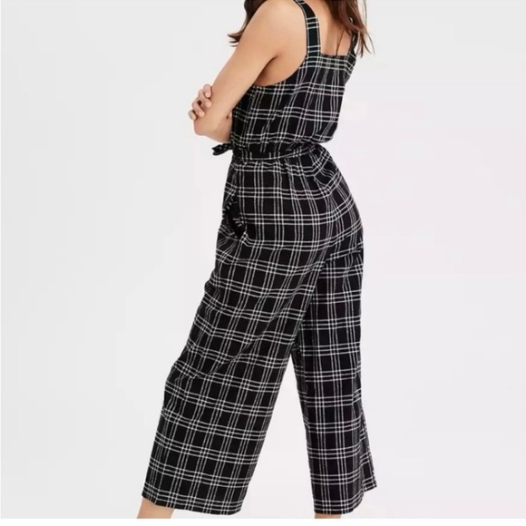 American eagle cropped checkered jumpsuit - Picture 2 of 5